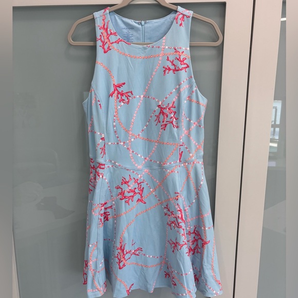 J. McLaughlin Dresses & Skirts - J. McLaughlin Turnberry Blue and Pink Sleeveless Athletic Dress/Skort Size 12